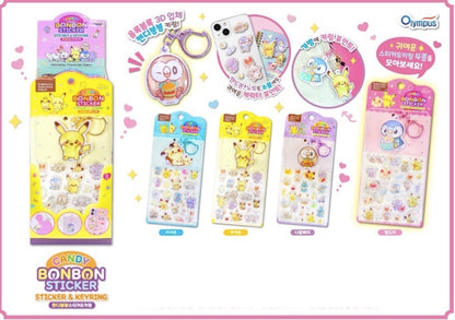 CANDY BONBONポケモンステッカー＆キーチェーン４枚セット5月上旬発送