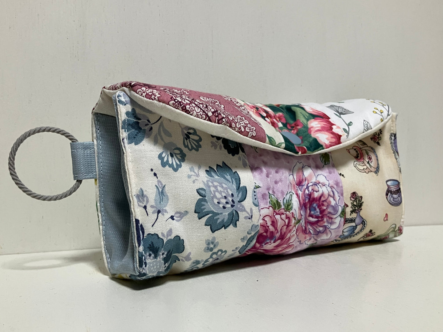 パッチワークお道具ポーチ【blue】